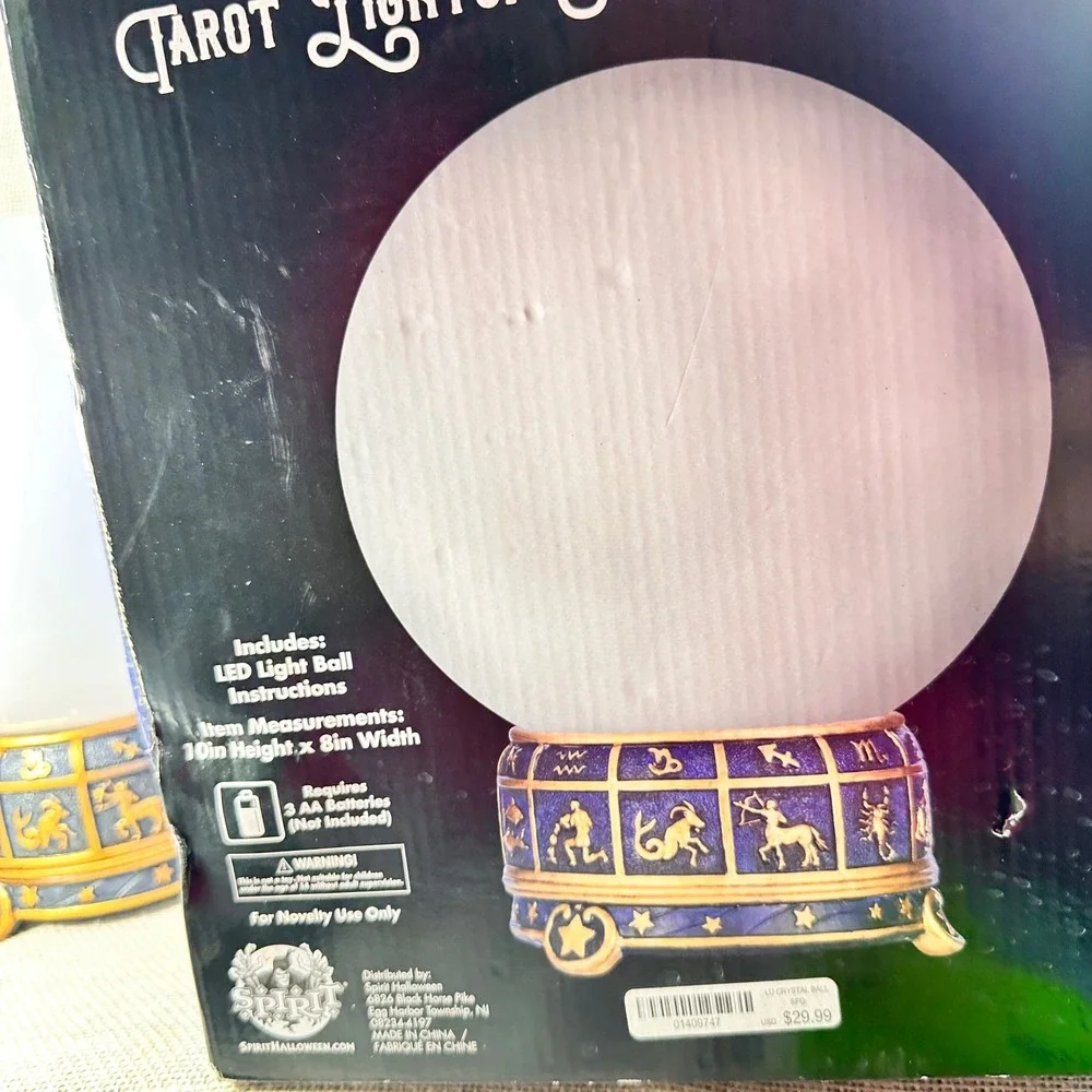 Spirit‎ Halloween Tarot Lightup Crystal Ball Sound Activated Zodiac Base Prop